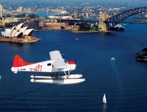 Seaplane over the harbour